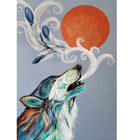 Cree Wolf Call par Carla Joseph Encadrée