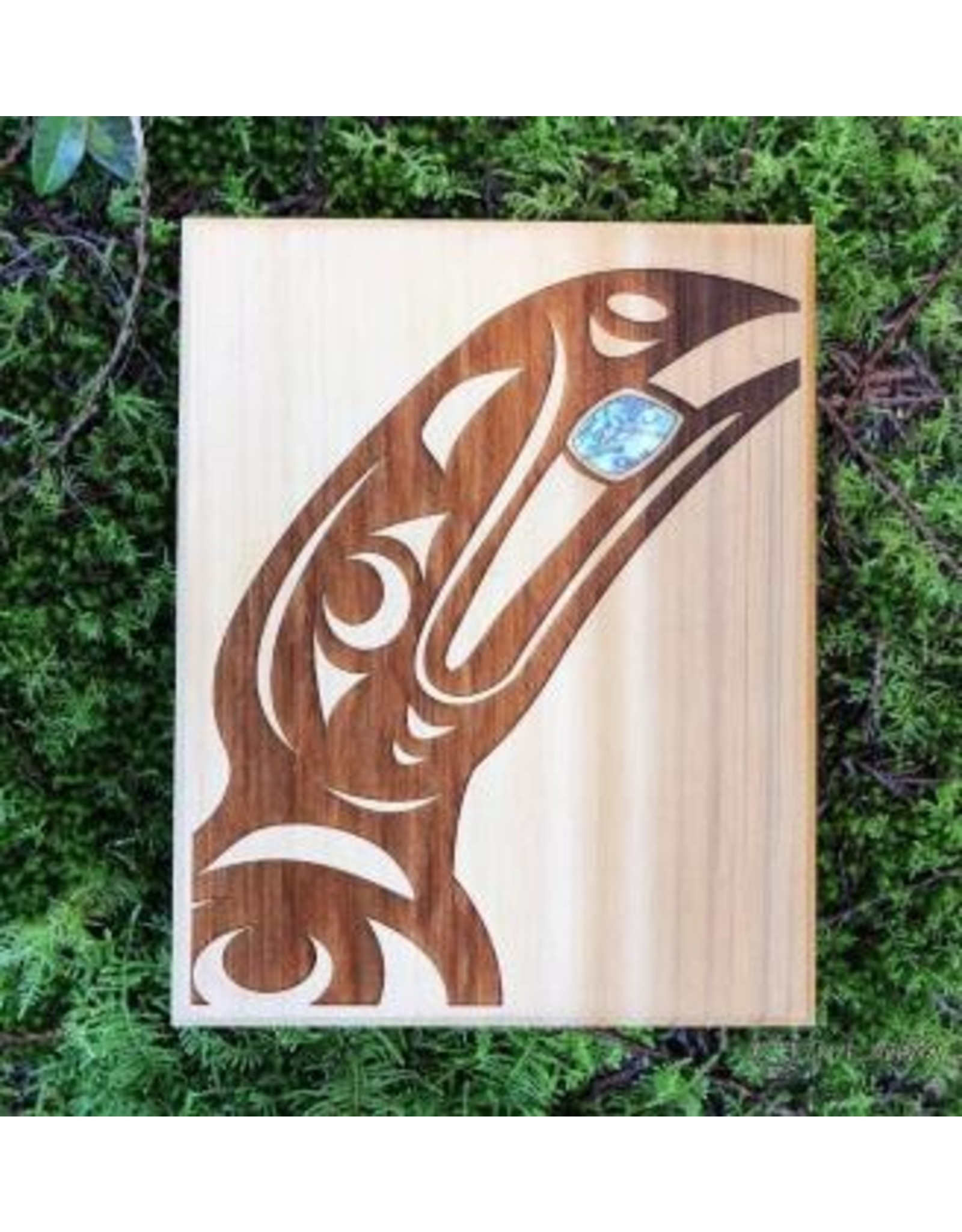 Large Cedar Wall Plaque - Raven