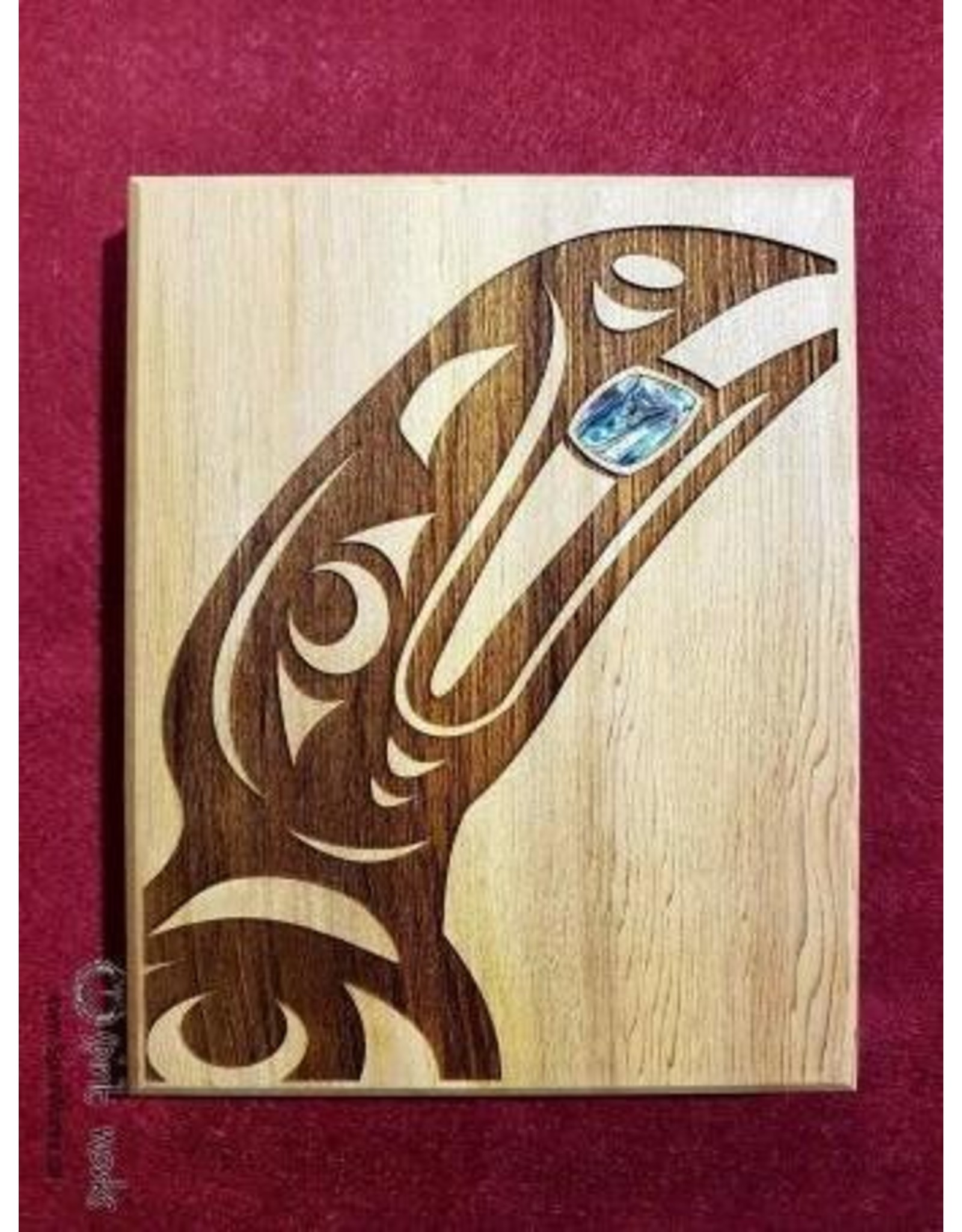 Mini Cedar Wall Plaque - Raven 2