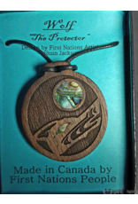 Wolf Pendant Native Design - Dark