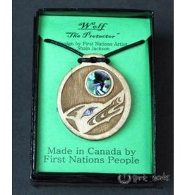 Pendentif Loup Native Design - Foncé