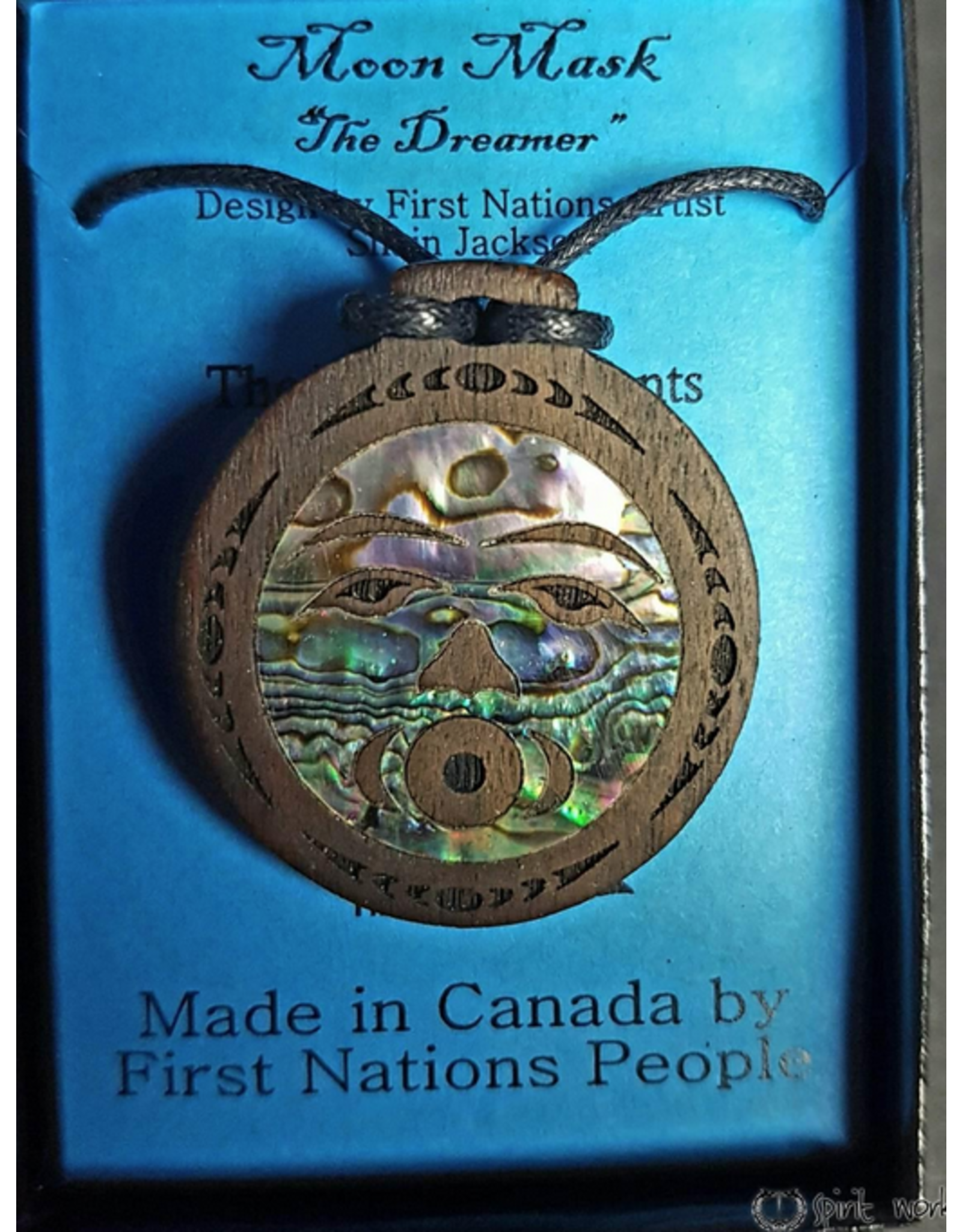 Pendentif Masque Lunaire Native Design - Foncé