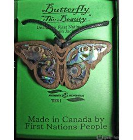 Butterfly Pendant Native Design - Dark