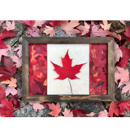 10x14 Canadian Flag Walnut Frame