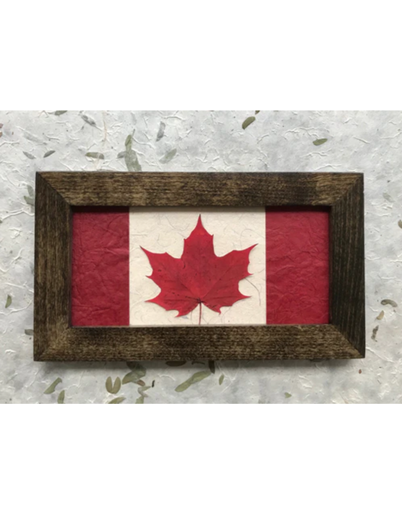 6x10 Canadian Maple Leaf Flag Walnut Frame - 61001W