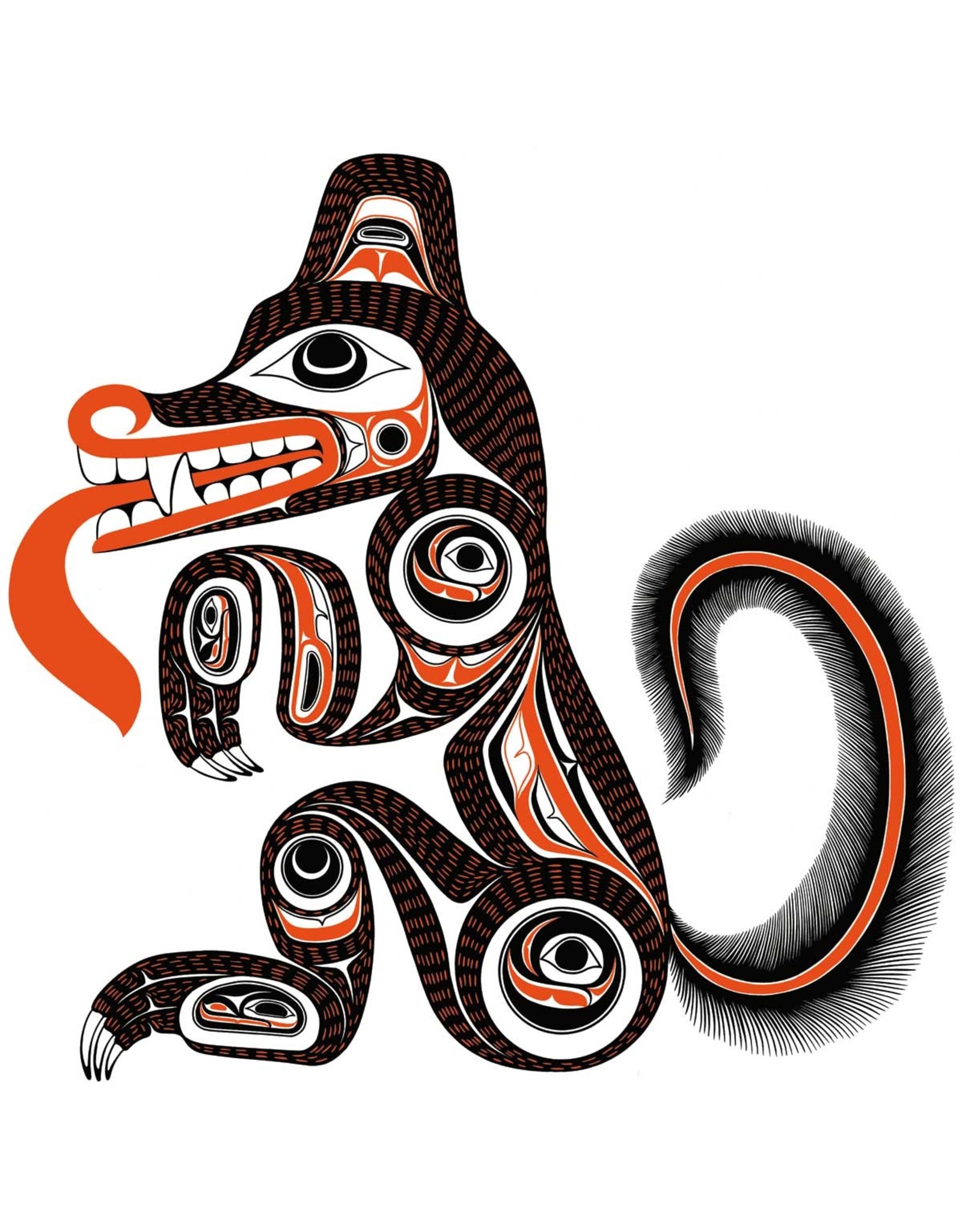 Godji - Haida Wolf by Bill Reid Matted