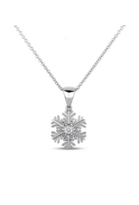 Diamond Snowflake Silver Pendant - PLDP04