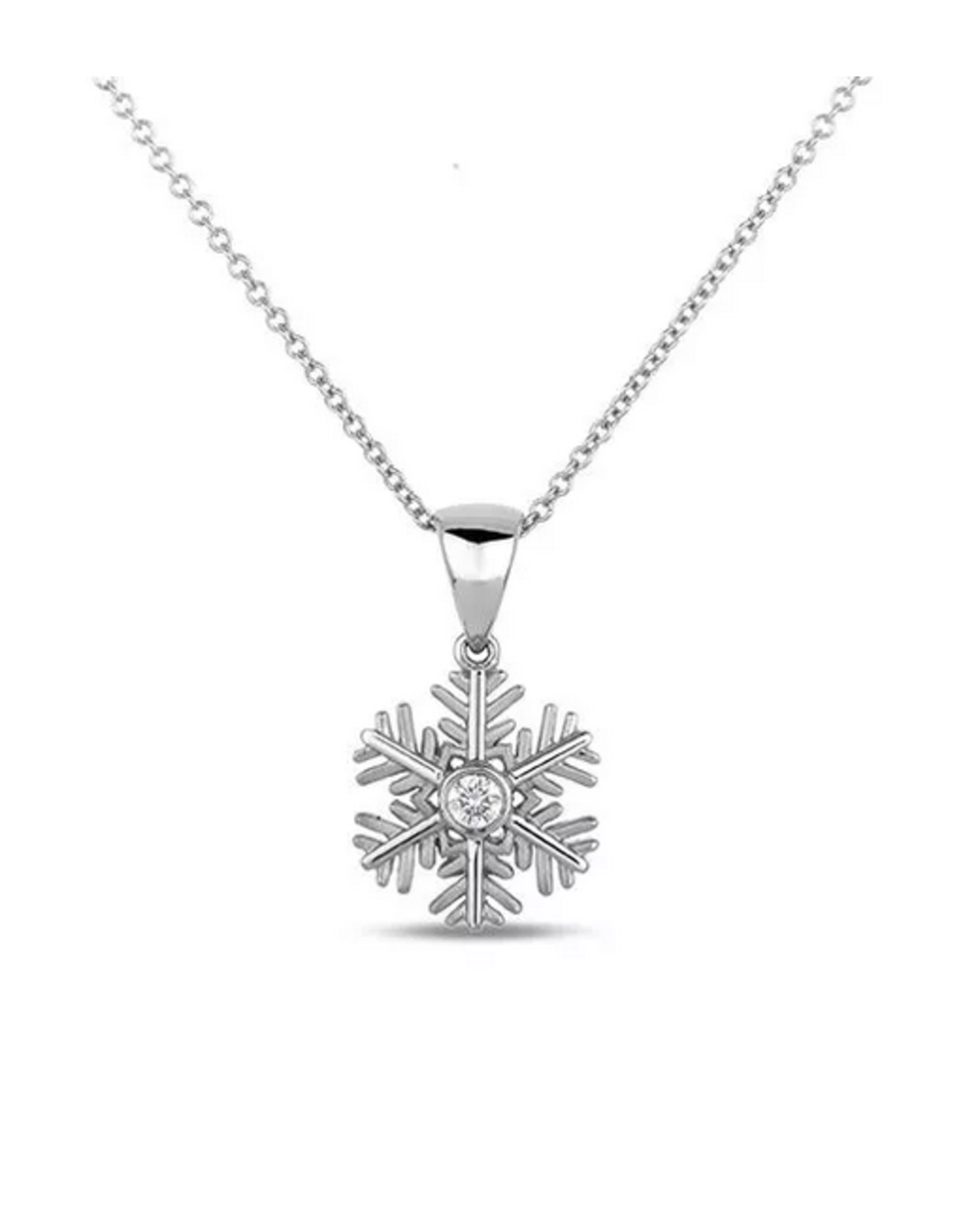 Diamond Snowflake Silver Pendant - PLDP04