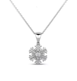 Diamond Snowflake Silver Pendant