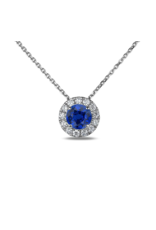 Sapphire Halo Silver Pendant - PLDP15