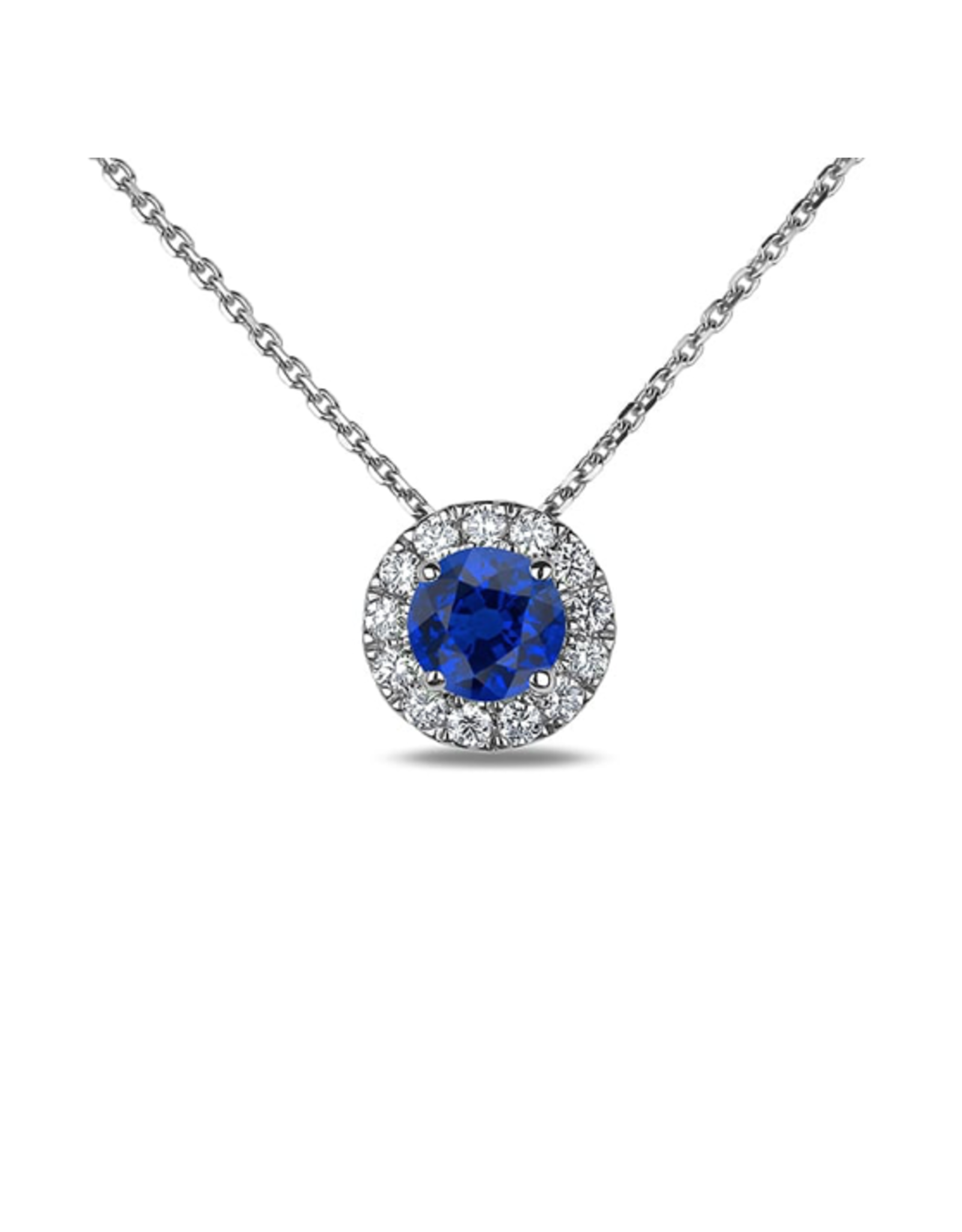 Sapphire Halo Silver Pendant - PLDP15