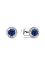 Sapphire Stud Earrings Silver - PLDE07