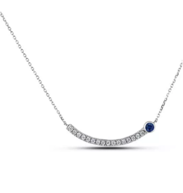 Sapphire Chain Silver Pendant