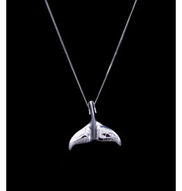 Whale Tail Silver Necklace by Hollie Bear