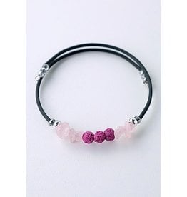 Lava Bead Bracelet Pink