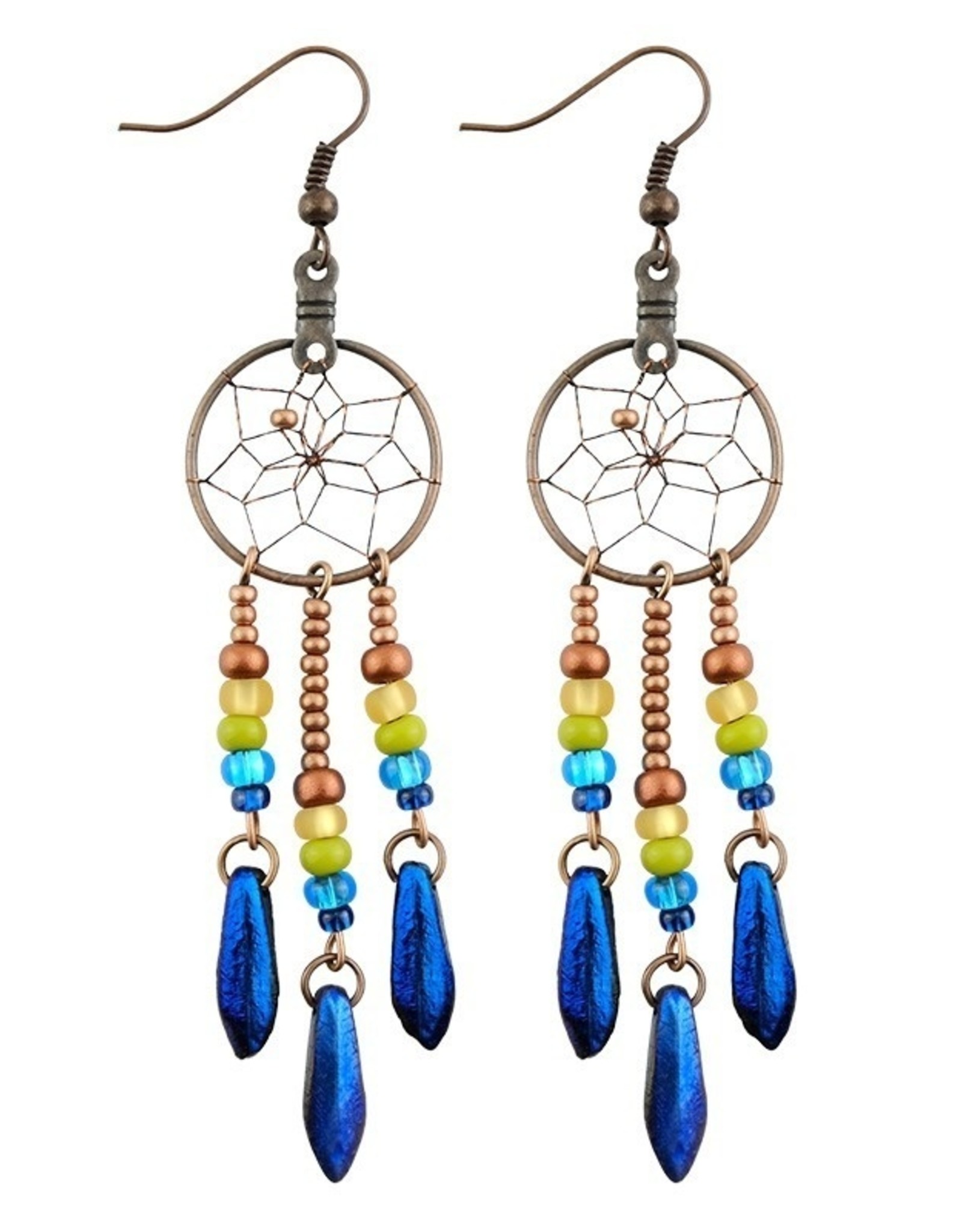 Boucles d'Oreilles Capteur de Rêves Bleu - DC14