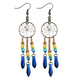 Boucles d'Oreilles Capteur de Rêves Bleu