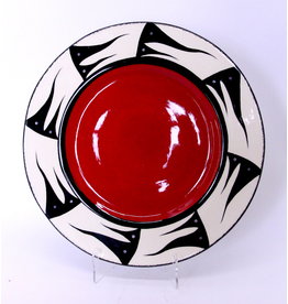 XL Round Platter by Veran Pardeahtan - Red