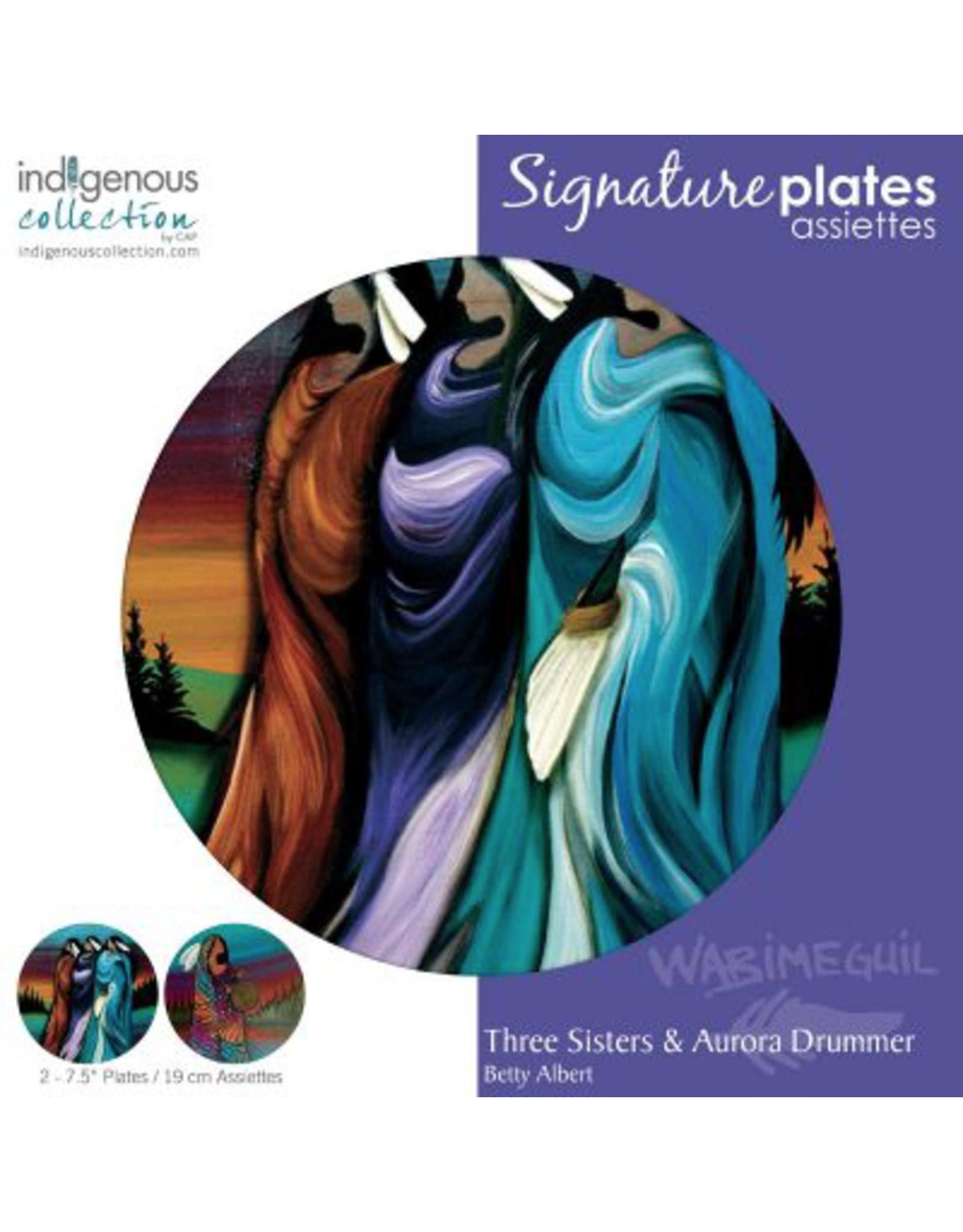 Assiette Three Sisters et Aurora Drummer par Betty Albert - PLT001