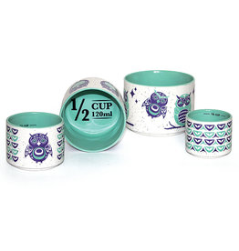 Ceramic Measuring Cup Set - Owls (MC16)
