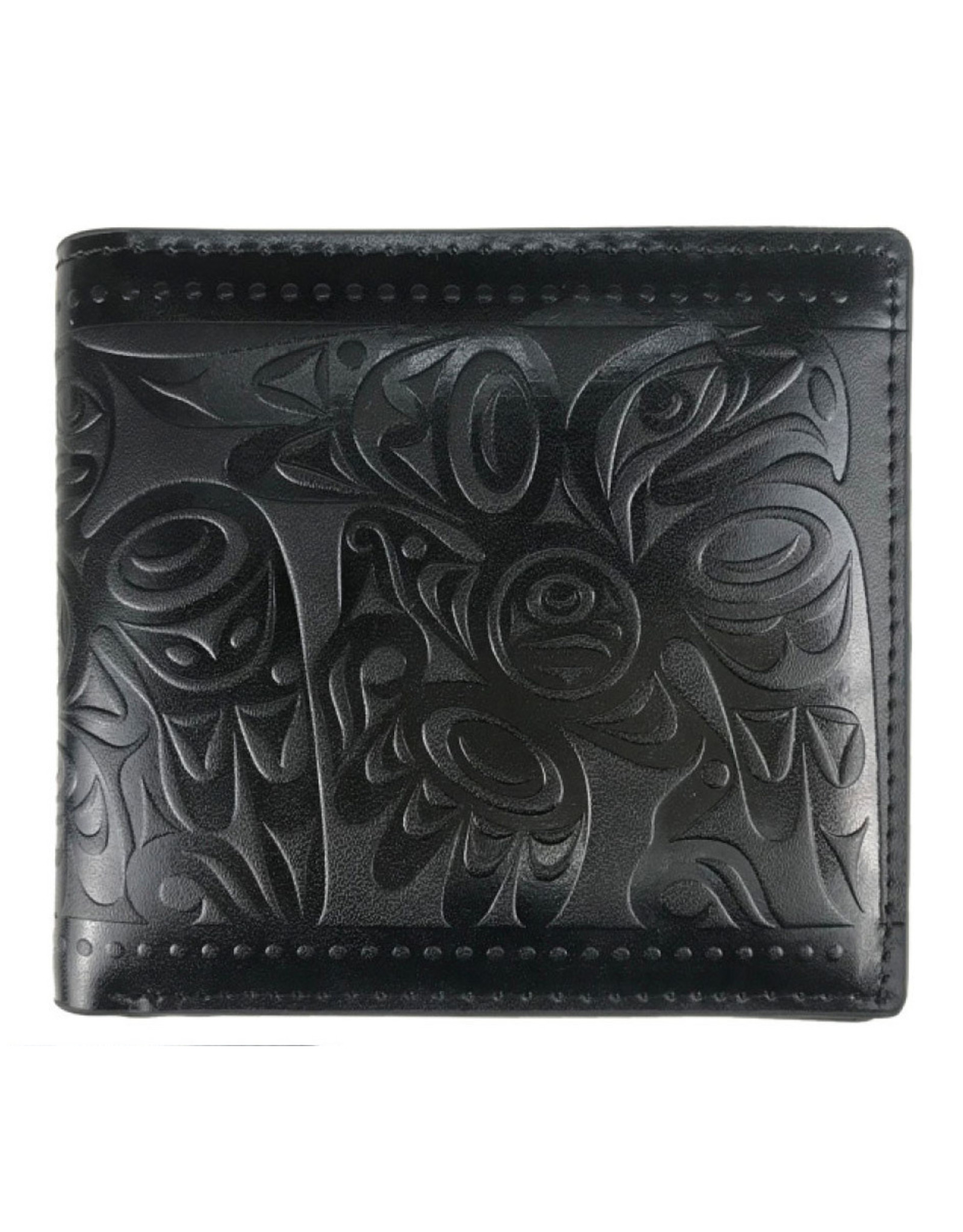 Leather Embossed Wallet  by Joe Wilson-Sxwaset - Salish Eagle - EFW13