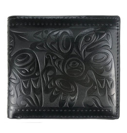 Leather Embossed  Wallet by Joe Wilson-Sxwaset - Salish Eagle