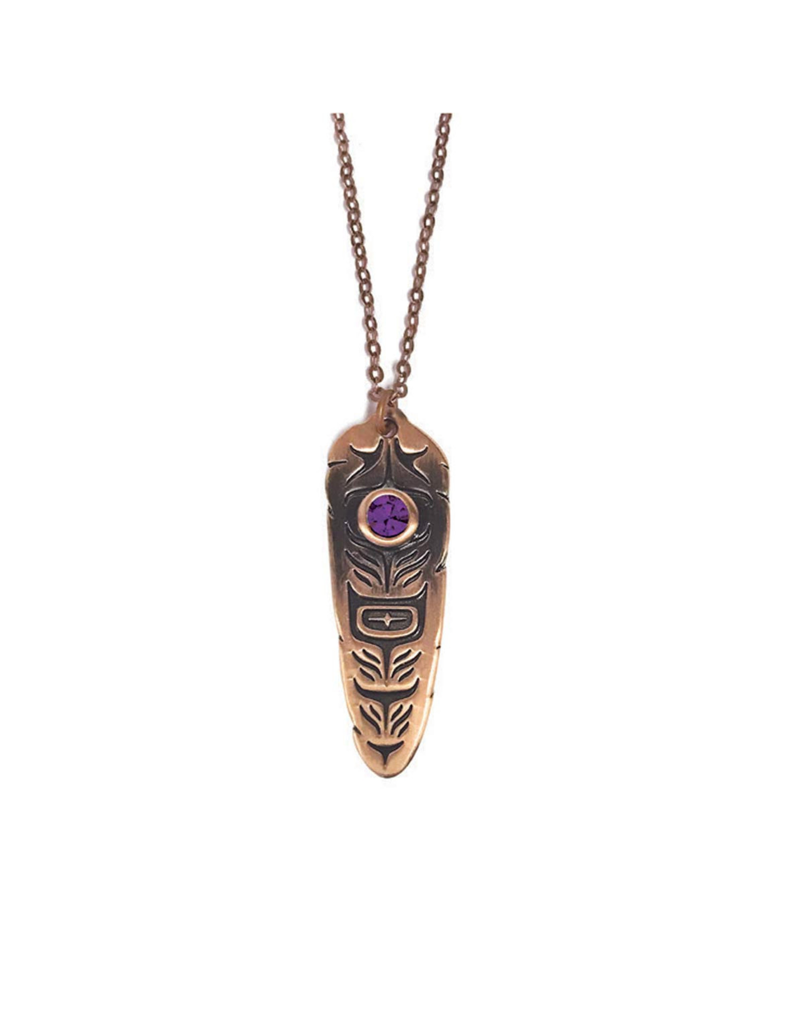 Sacred Feather Necklace (Amethyst) SFN15