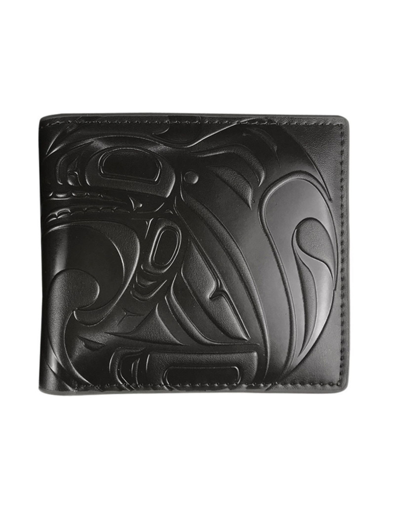 Leather Embossed Wallet  by Trevor Angus - Killer Whale -  EFW15