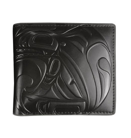 Leather Embossed Wallet by Trevor Angus - Killer Whale
