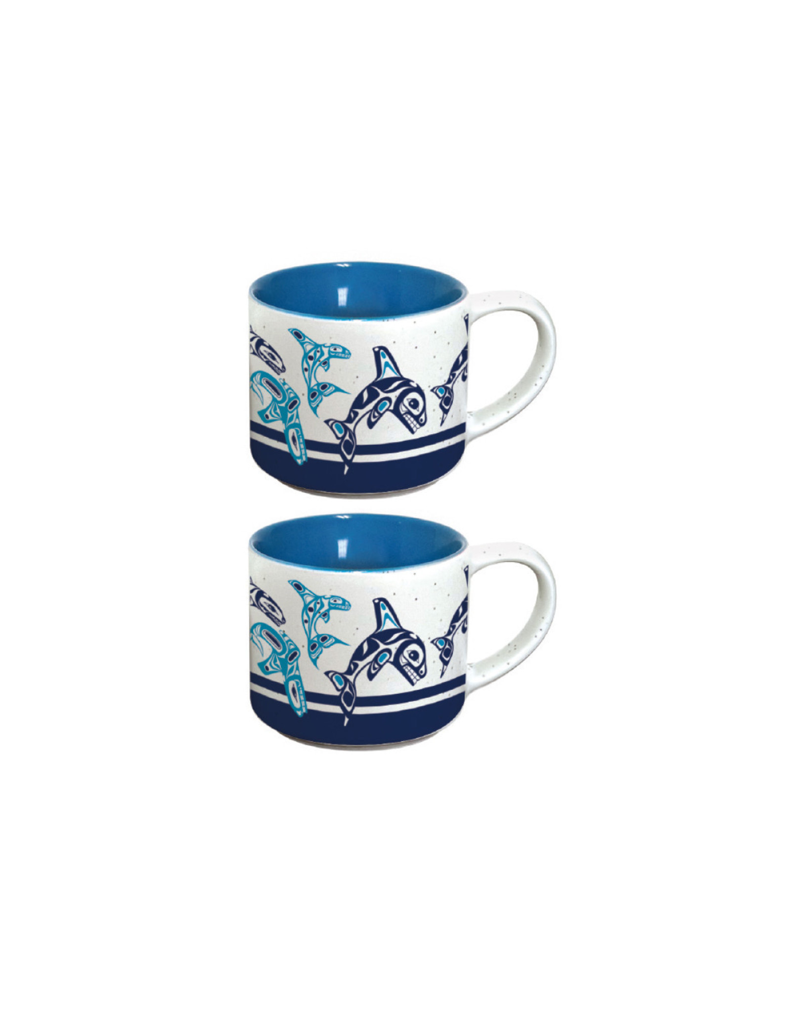 Ceramic Espresso Mugs (Orca Family) - sets of 2 (CESMUGS16)