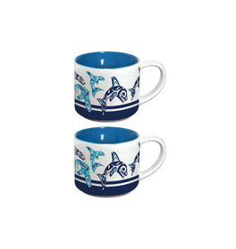 Ceramic Espresso Mugs (Orca Family) - sets of 2
