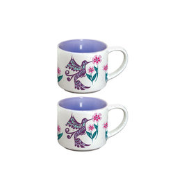 Ceramic Espresso Mugs (Hummingbird) - sets of 2