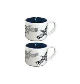 Ceramic Espresso Mugs (Soaring Eagle) - sets of 2