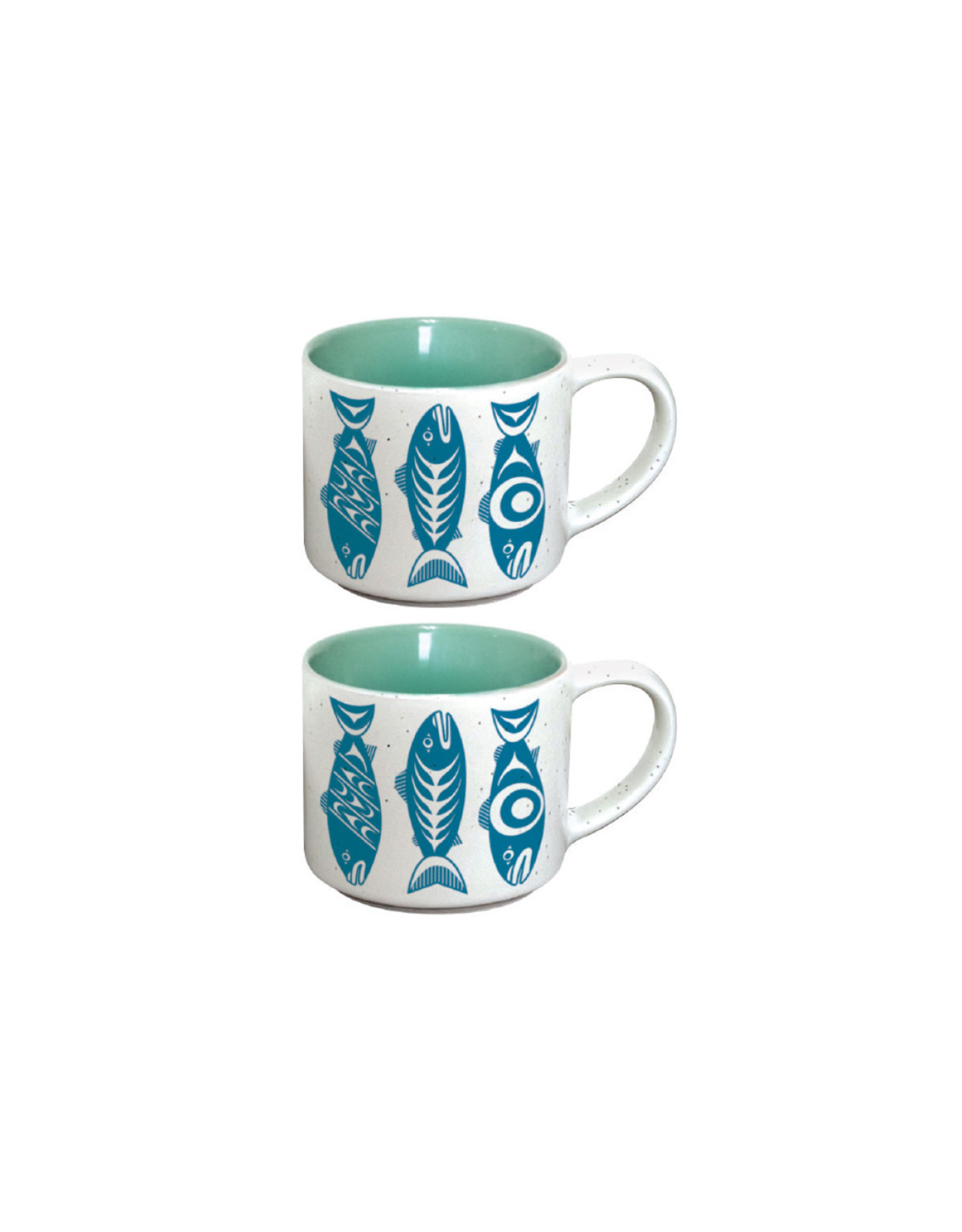 Ceramic Espresso Mugs (Salmon In the Wild) - sets of 2 (CESMUGS15)