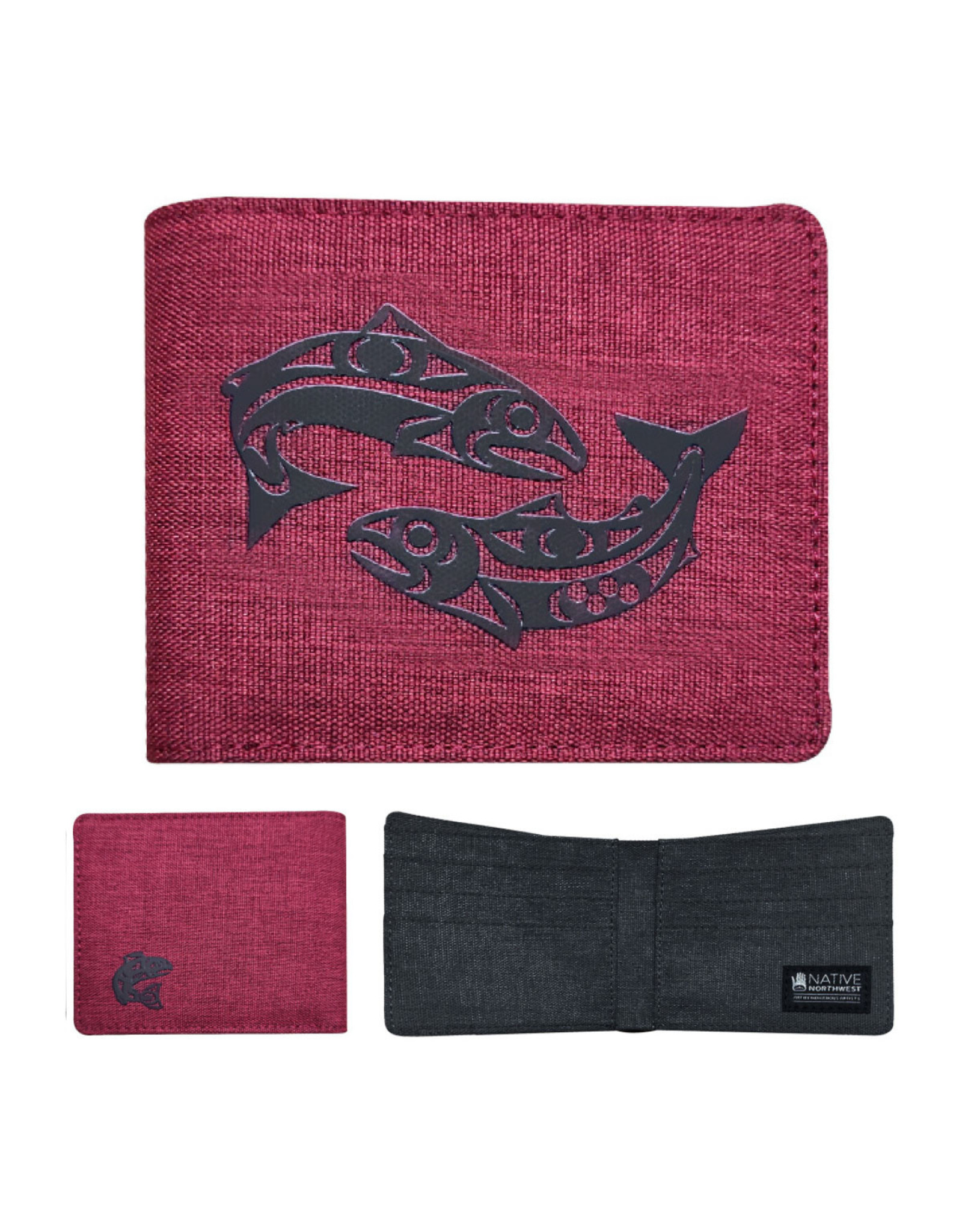 Crosshatch Wallet - Salmon by Maynard Johnny Jr. (CHW14)