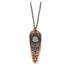 Sacred Feather Necklace (Aquamarine)