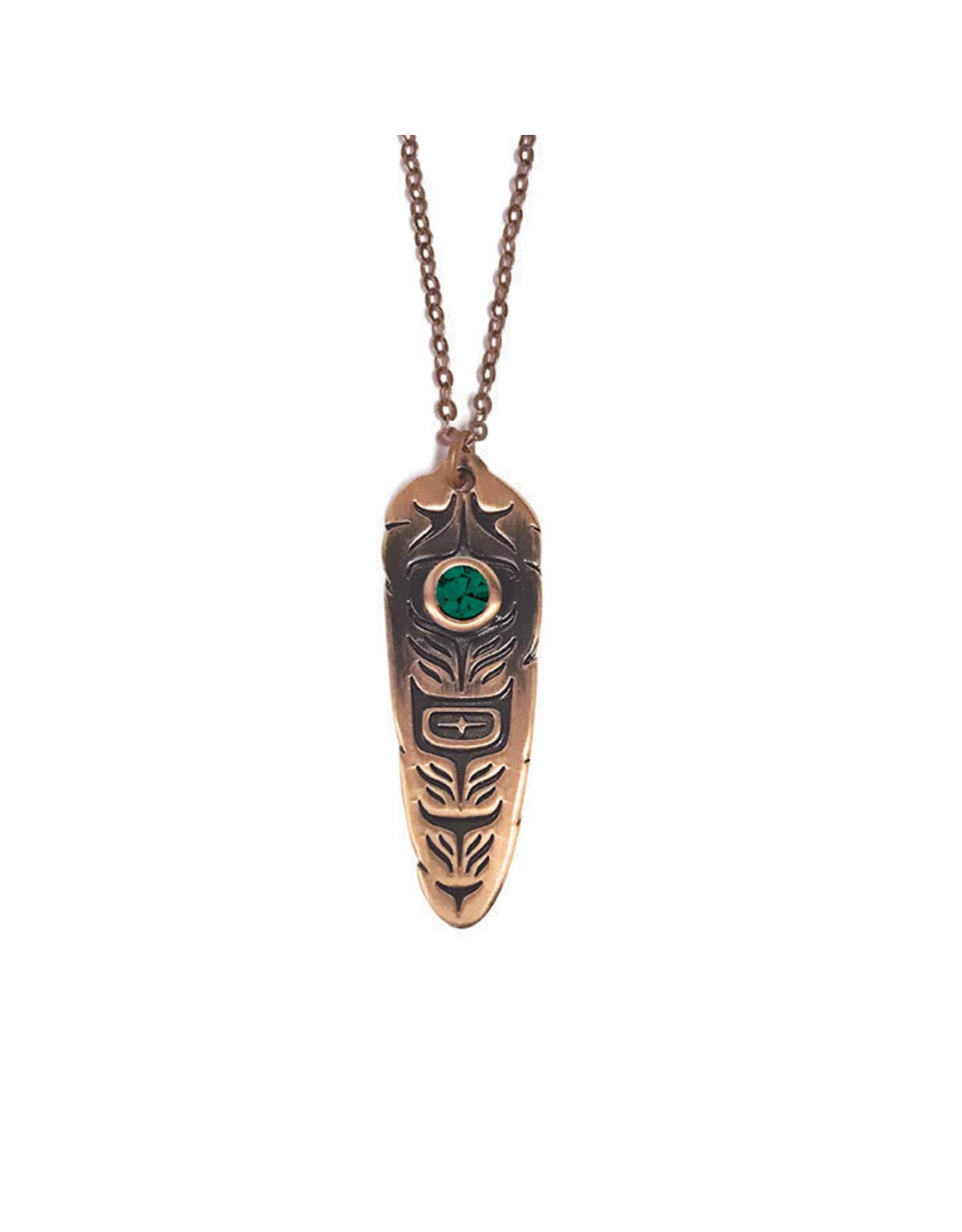 Sacred Feather Necklace (Emerald) SFN14