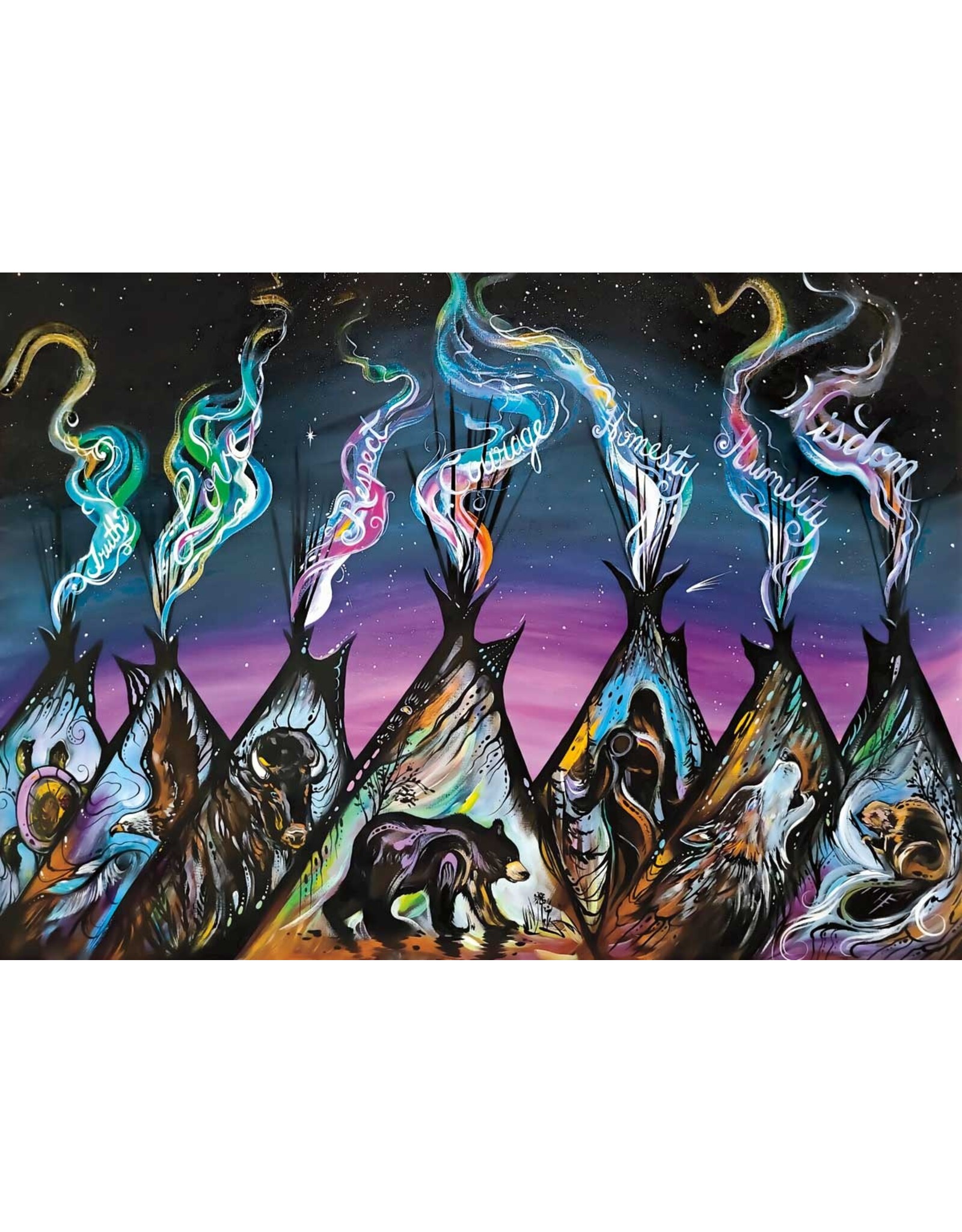 Seven Sacred Tipis by Carla Joseph Matted