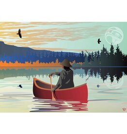 Lone Canoe by Mark Preston Matted