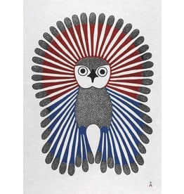 Vibrant Young Owl by Kenojuak Ashevak Matted