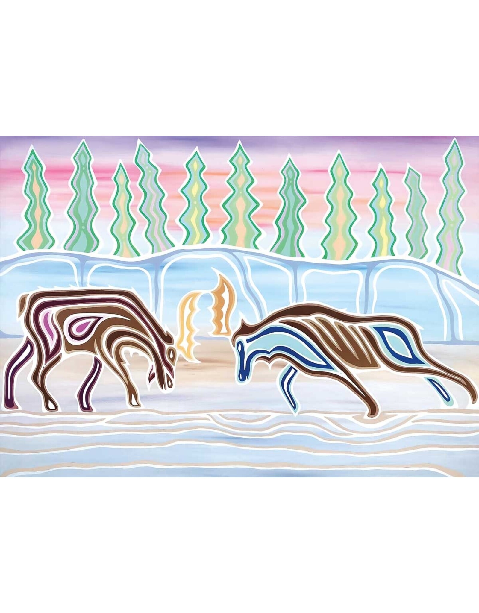 Moose Battle by Patrick Hunter Framed