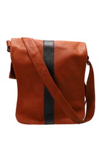 Buffalo Hide Messenger Bag Brown with Black Stripe