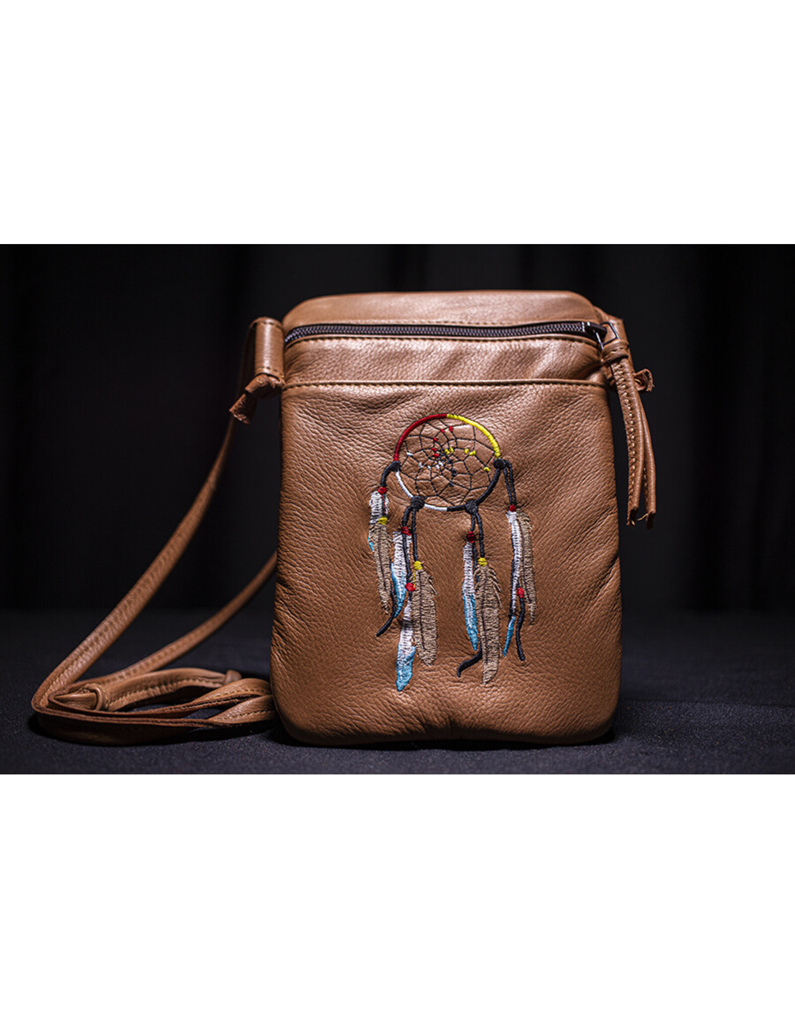 Deer Hide Purse with Dreamcatcher Embroidery