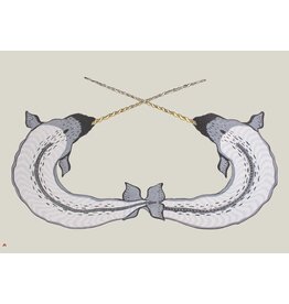 Sparring Narwhals by Quvianaqtuk Pudlat Card
