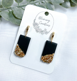 Boucles d'Oreilles en Argile - Amara Noir