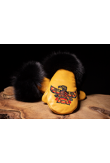 Moosehide Mitt Gold with Fur & Eagle  - 260GFUREP1E