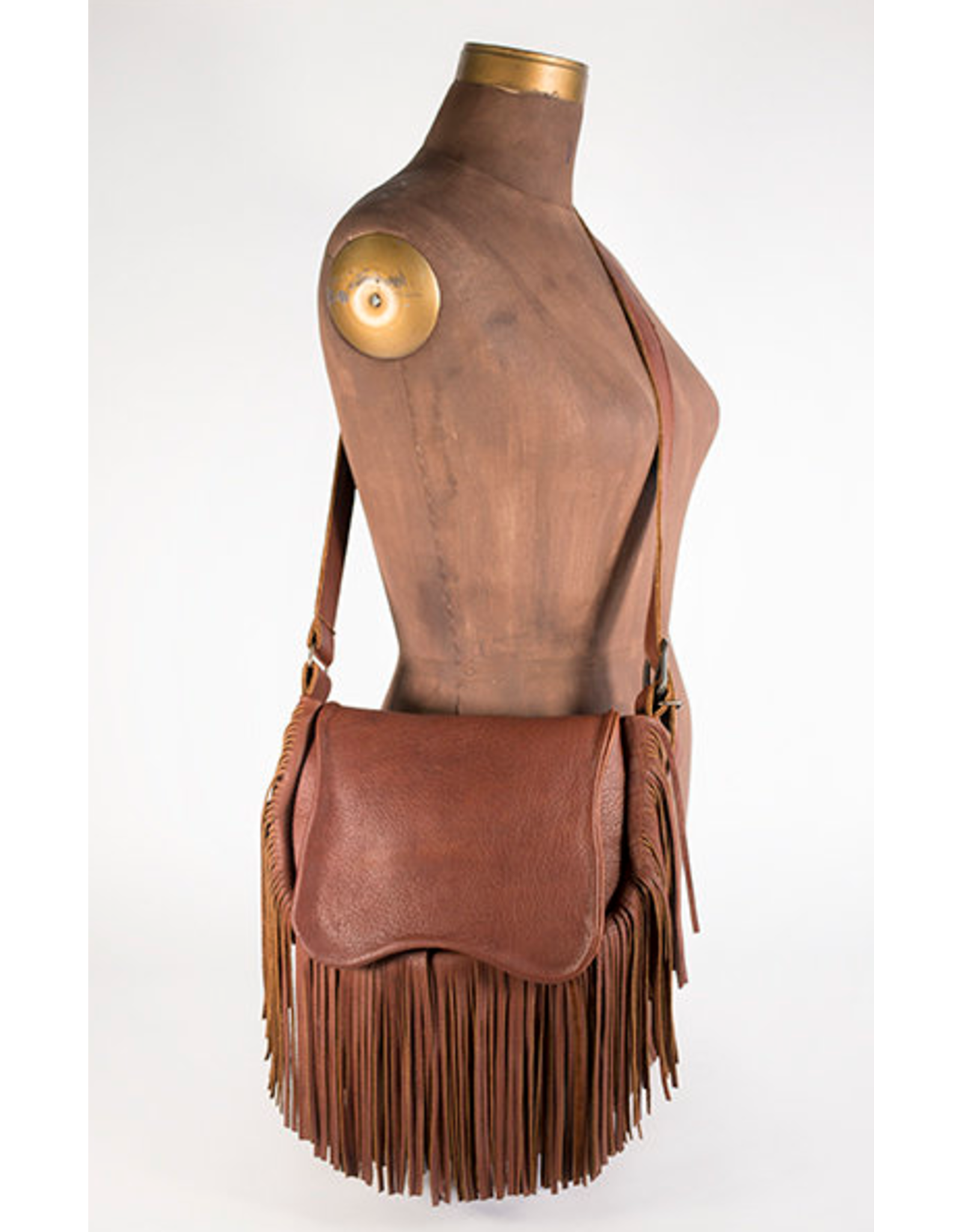 Buffalo Hide Saddle Bag with Fringe