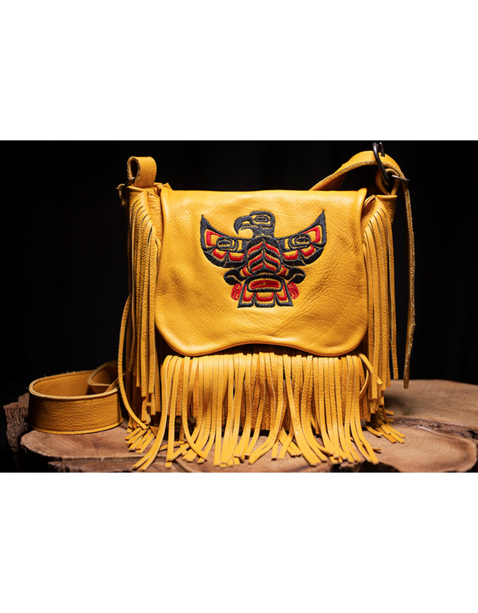 Sac avec Franges Aigle Brodé - Or