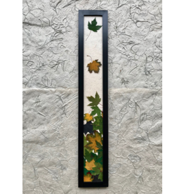 5x31 Maple Leaves Skinny Green - Black Frame