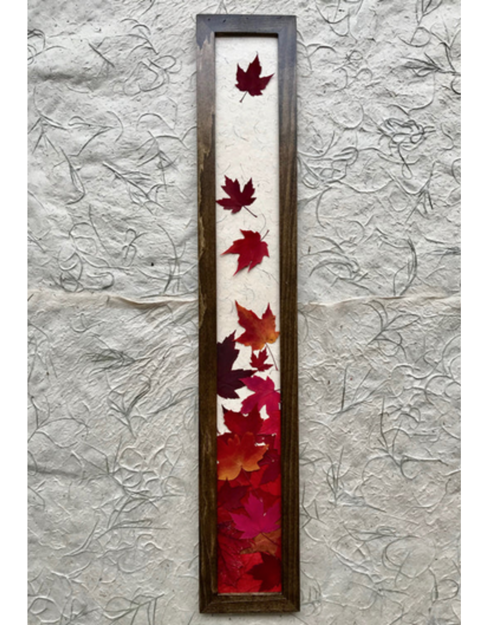 53101B 5x31 Maple Leaves Skinny Red - Walnut Frame